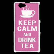 Coque Sony Xperia Z1 Compact Keep Calm Drink Tea Rose