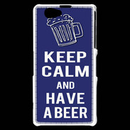 Coque Sony Xperia Z1 Compact Keep Calm Have a beer Bleu