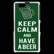 Coque Sony Xperia Z1 Compact Keep Calm Have a beer Vert