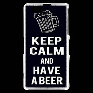 Coque Sony Xperia Z1 Compact Keep Calm Have a beer Noir