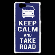 Coque Sony Xperia Z1 Compact Keep Calm Take road Bleu