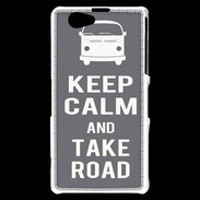 Coque Sony Xperia Z1 Compact Keep Calm Take Road Gris