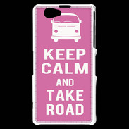 Coque Sony Xperia Z1 Compact Keep Calm Take Road Rose