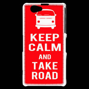 Coque Sony Xperia Z1 Compact Keep Calm Take Road Rouge