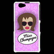 Coque Sony Xperia Z1 Compact Miss Champagne Chatain