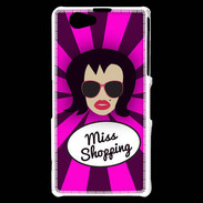 Coque Sony Xperia Z1 Compact Miss Shopping Brune