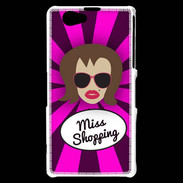 Coque Sony Xperia Z1 Compact Miss Shopping Chatain