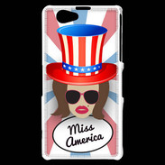 Coque Sony Xperia Z1 Compact Miss USA Chatain