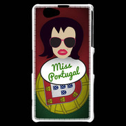 Coque Sony Xperia Z1 Compact Miss Portugal Brune
