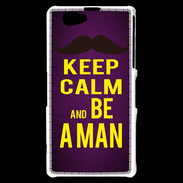 Coque Sony Xperia Z1 Compact Keep Calm Be a Man Violet
