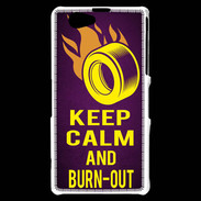 Coque Sony Xperia Z1 Compact Keep Calm and Burn Out violet