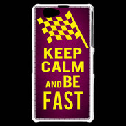 Coque Sony Xperia Z1 Compact Keep Calm and Be Fast Rose