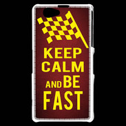 Coque Sony Xperia Z1 Compact Keep Calm and Be Fast Rouge
