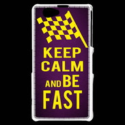Coque Sony Xperia Z1 Compact Keep Calm and Be Fast Violet