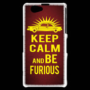 Coque Sony Xperia Z1 Compact Keep Calm and Be Furious Rouge