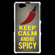 Coque Sony Xperia Z1 Compact Keep Calm and Be Spicy Gris