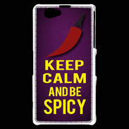 Coque Sony Xperia Z1 Compact Keep Calm and Be Spicy Violet