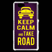 Coque Sony Xperia Z1 Compact Keep Calm and Take o road 2 Violet