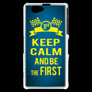 Coque Sony Xperia Z1 Compact Keep Calm and Be the First Bleu