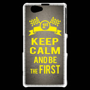 Coque Sony Xperia Z1 Compact Keep Calm and Be the First Gris