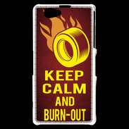 Coque Sony Xperia Z1 Compact Keep Calm and Burn Out Rouge
