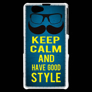 Coque Sony Xperia Z1 Compact Keep Calm and Have a good Style Bleu