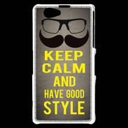 Coque Sony Xperia Z1 Compact Keep Calm and Have a good Style Gris