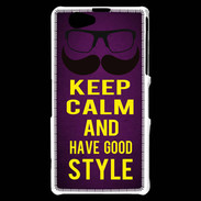 Coque Sony Xperia Z1 Compact Keep Calm and Have a good Style Violet