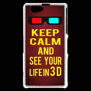 Coque Sony Xperia Z1 Compact Keep Calm and See your life 3D Rouge