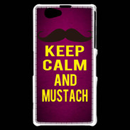 Coque Sony Xperia Z1 Compact Keep Calm and Mustach Rose