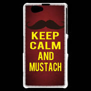Coque Sony Xperia Z1 Compact Keep Calm and Mustach Rouge