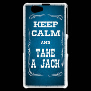Coque Sony Xperia Z1 Compact Keep Calm and Take Jack Bleu