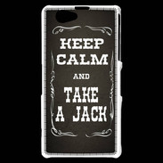 Coque Sony Xperia Z1 Compact Keep Calm and Take Jack Gris