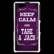 Coque Sony Xperia Z1 Compact Keep Calm and Take Jack Violet