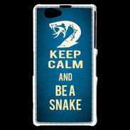Coque Sony Xperia Z1 Compact Keep Calm and Be a Snake bleu