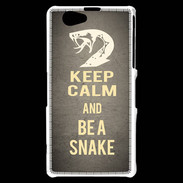 Coque Sony Xperia Z1 Compact Keep Calm and Be a Snake Gris