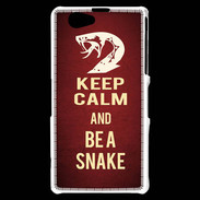 Coque Sony Xperia Z1 Compact Keep Calm and Be a Snake Rouge