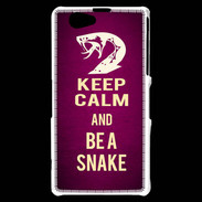 Coque Sony Xperia Z1 Compact Keep Calm and Be a Snake Rose