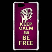 Coque Sony Xperia Z1 Compact Keep Calm and Be Free Rose
