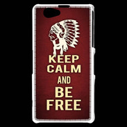 Coque Sony Xperia Z1 Compact Keep Calm and Be Free Rouge