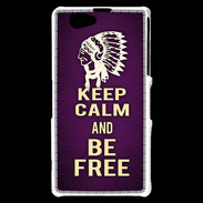 Coque Sony Xperia Z1 Compact Keep Calm and Be Free Violet