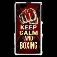 Coque Sony Xperia Z1 Compact Keep Calm and Boxing Rouge