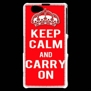Coque Sony Xperia Z1 Compact Keep Calm and Carry on Rouge