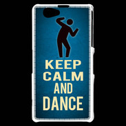 Coque Sony Xperia Z1 Compact Keep Calm and Dance Bleu