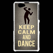 Coque Sony Xperia Z1 Compact Keep Calm and Dance Gris