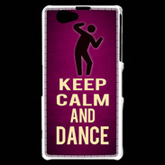 Coque Sony Xperia Z1 Compact Keep Calm and Dance Rose