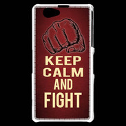 Coque Sony Xperia Z1 Compact Keep Calm and Fight Rouge