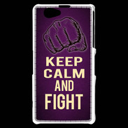 Coque Sony Xperia Z1 Compact Keep Calm and Fight Violet