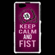 Coque Sony Xperia Z1 Compact Keep Calm and Fist Rose
