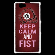Coque Sony Xperia Z1 Compact Keep Calm and Fist Rouge